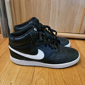 Nike COURT VISION MID Black White CD5466-001  Shoes Sz 8.5